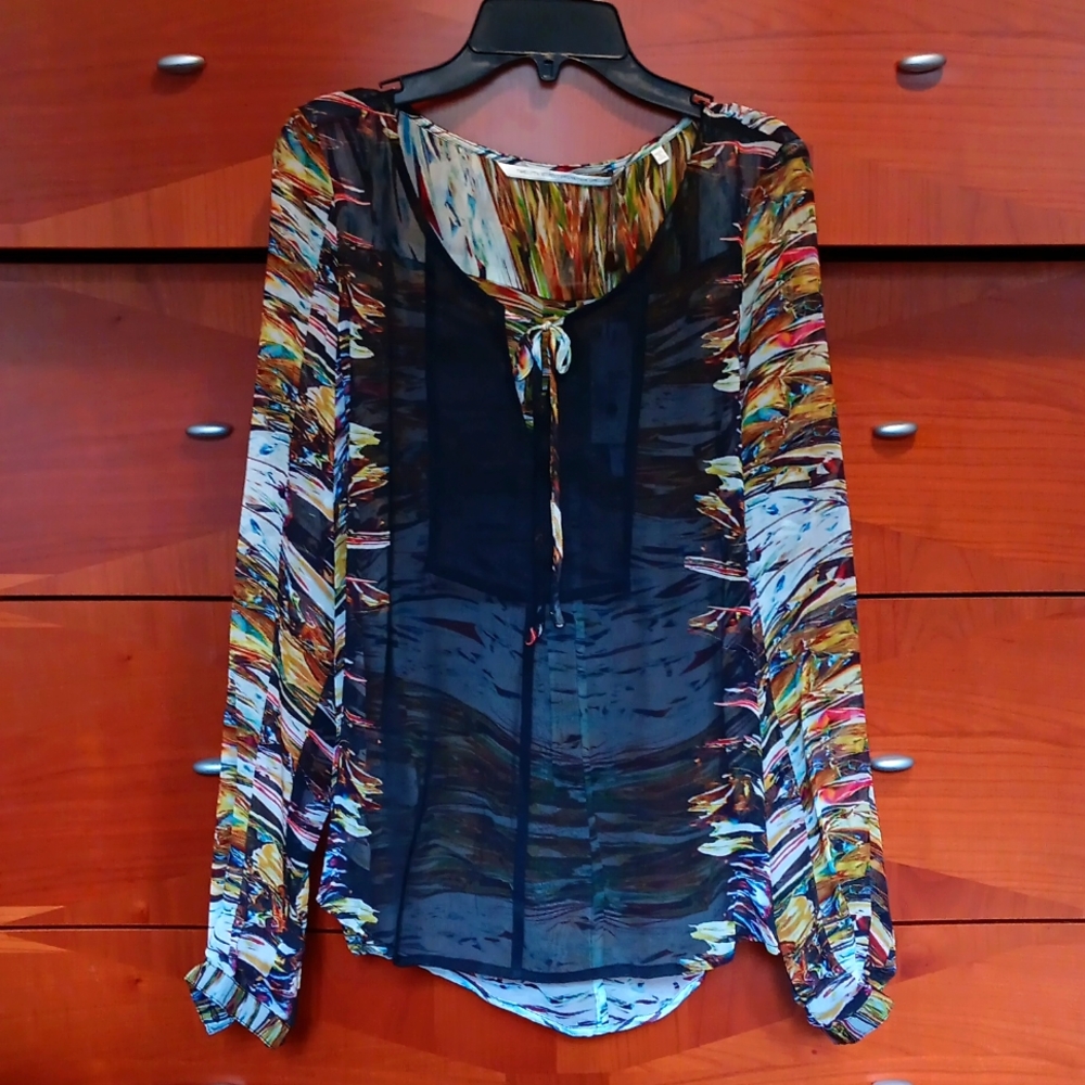 Twelfth Street by Cynthia Vincent Sheer 100% Silk Top NWT Size S